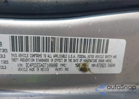 2016 Dodge Journey R/T z USA, uszkodzony, nr VIN 3C4PDDEG4GT109008